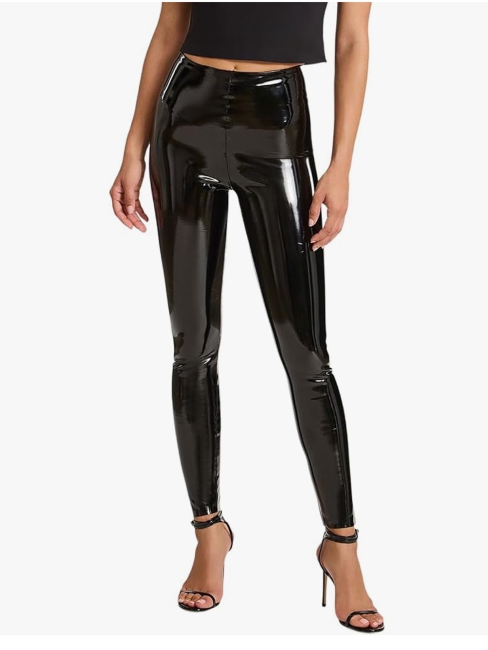 Commando Faux Patent Leather Leggings Black NWT High Rise Shiny Vegan Leather